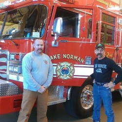 Captain Wines of Ironfiremen com with Chief Neel Brawley of the Lake Norman NC Fire Rescue Department